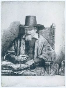 Rembrandt van Rijn,  Arnout Tholinx, second state,  ca. 1656,