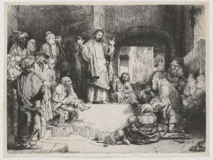 Rembrandt van Rijn,  Christ Preaching (La Petite Tombe), only state,  ca. 1652,