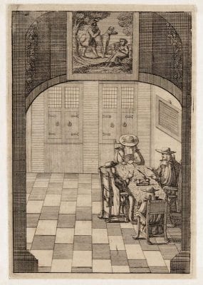 Anonymous engraver, Interior of the burgomasters’ chamber (p. 378), , 1690,