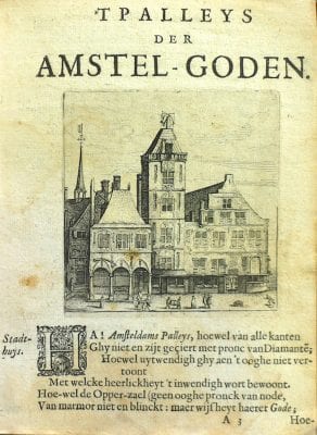 Anonymous engraver, after Claes Jansz. Visscher, View of the old Town Hall, in Jan Krul,‘T Palley, 1636,