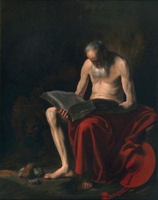 Caravaggesque Painter,  Saint Jerome, ca. 1615–25, Private collection