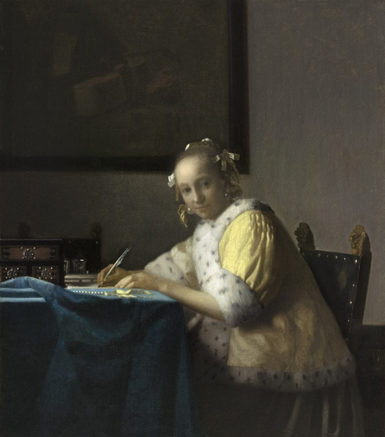  Johannes Vermeer,  A Lady Writing, ca. 1665–66, Washington, D.C., National Gallery of Art