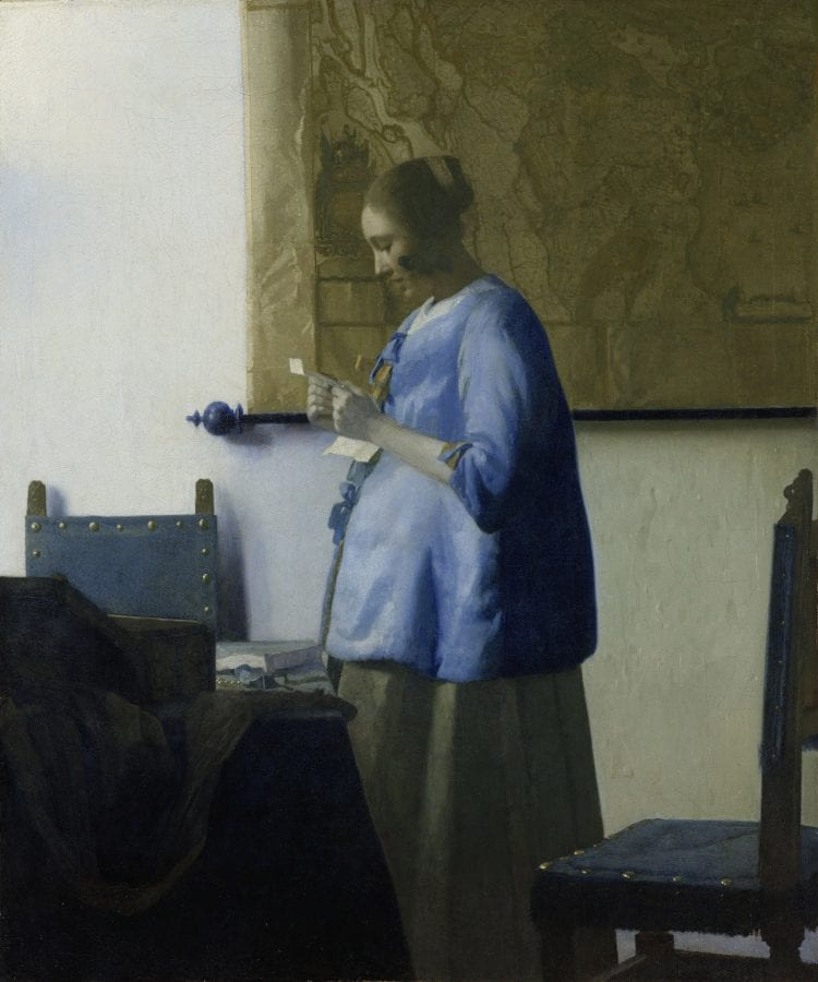  Johannes Vermeer,  A Woman in Blue Reading a Letter, ca. 1662–65, Amsterdam, Rijksmuseum