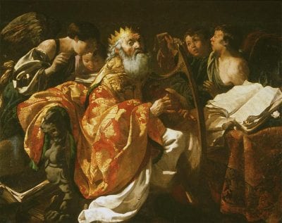 Hendrick ter Brugghen,  King David Playing His Harp Surrounded by Angels,  ca. 1628, Warsaw, Muzeum Narodowe