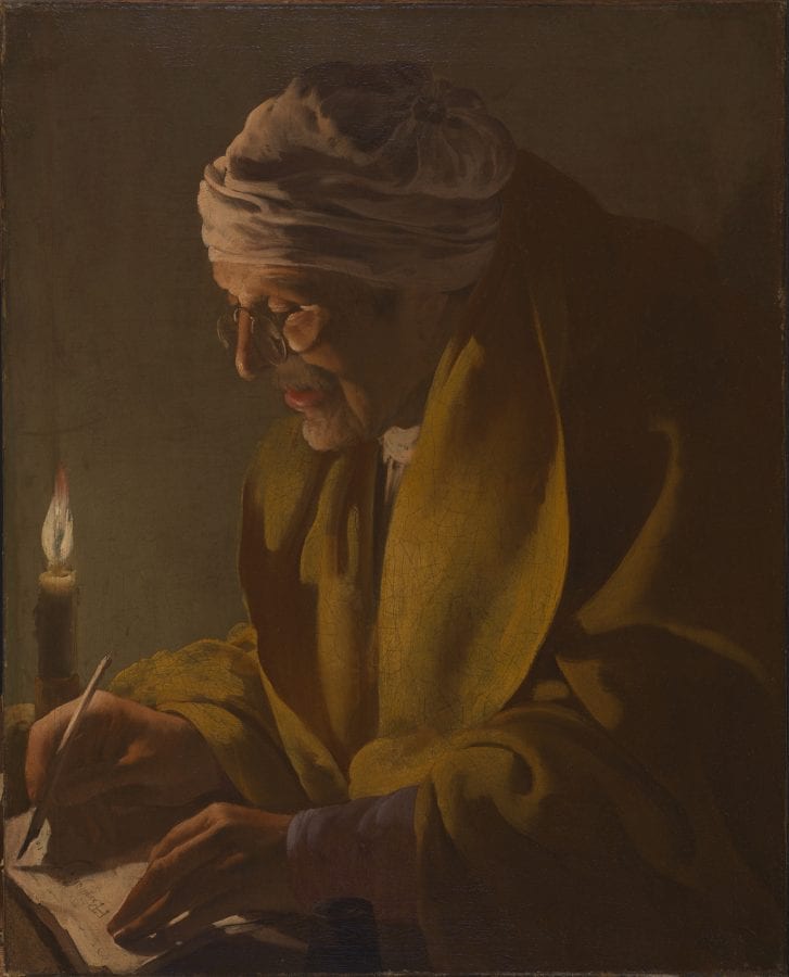 Hendrick ter Brugghen,  Man Writing by Candlelight, ca. 1627–29, Northampton, Mass., Smith College Museum of Art