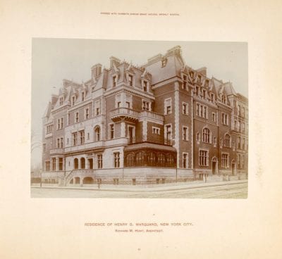 Richard Morris Hunt (1827–1895), Marquand residence, Madison Avenue and Sixty-Eigh, completed 1884; demolished 1912.,