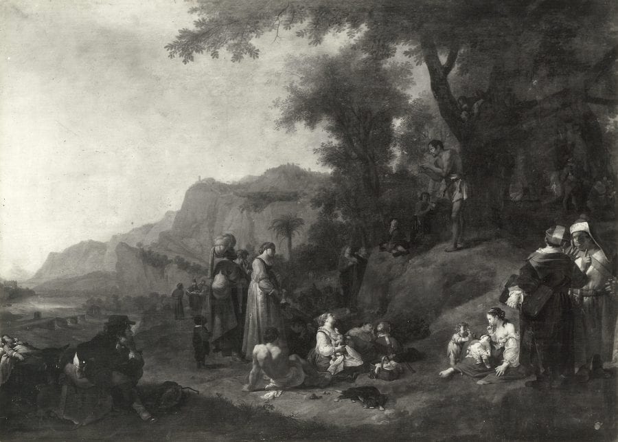 Bartholomeus Breenbergh,  The Preaching of John the Baptist, 1643, New York, Collection of Richard Feigen