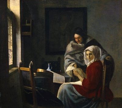  Johannes Vermeer,  Young Woman Interrupted at Her Music, 1660–62, New York, The Frick Collection