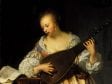  Frans van Mieris,  Woman Playing a Theorbo-Lute, 1663,  Edinburgh, National Gallery of Scotland