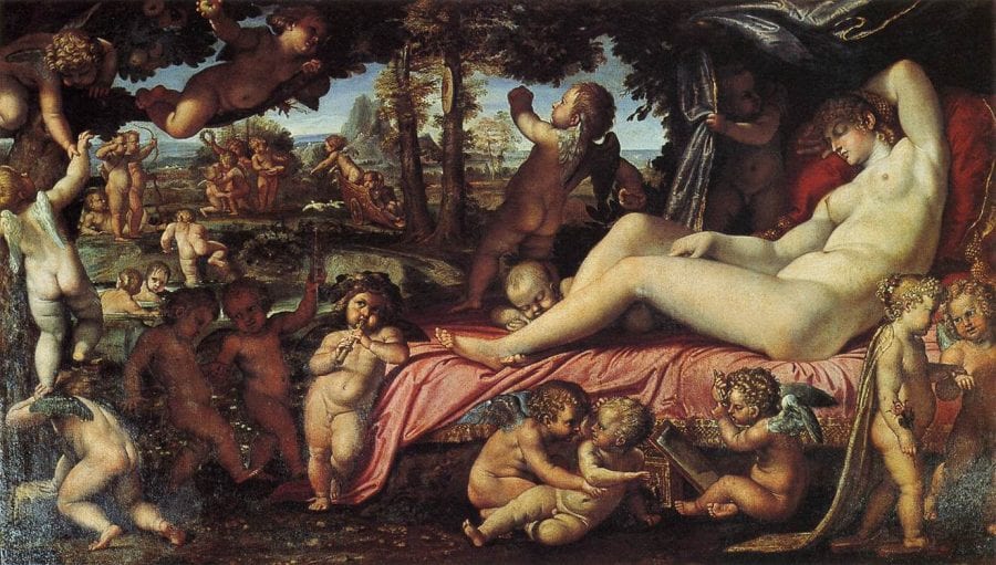 Annibale Caracci,  Sleeping Venus with Cupid,  ca. 1603,  Chantilly, Musée Condé