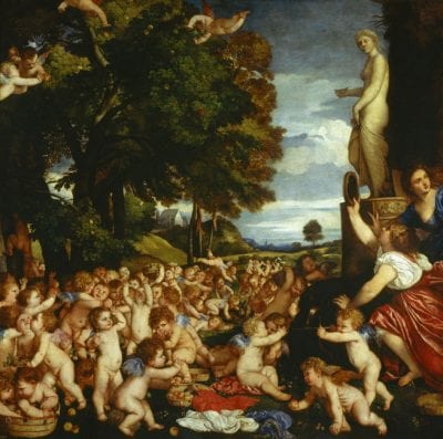 Titian,  The Worship of Venus,  1518–19,  Madrid, Museo del Prado