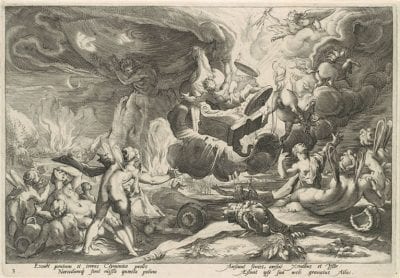 Unknown engraver, after Hendrik Goltzius,  The Fall of Phaeton, from the series Ovid’s M, ca. 1588, New York, Metropolitan Museum of Art